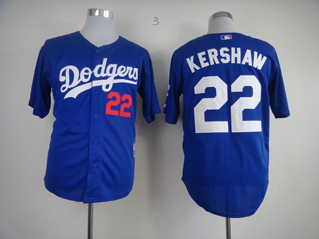 Men Los Angeles Dodgers #22 Kershaw Blue MLB Jerseys